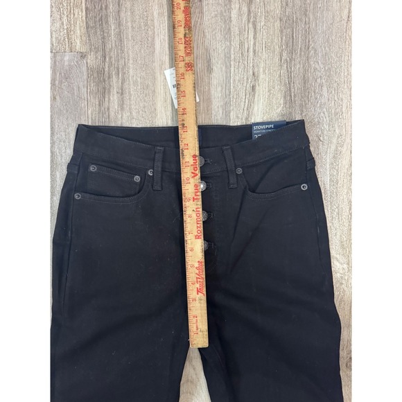 J Crew Stovepipe Signature Stretch‎ Black Button Fly Jeans Womens Size 27 - Picture 7 of 7